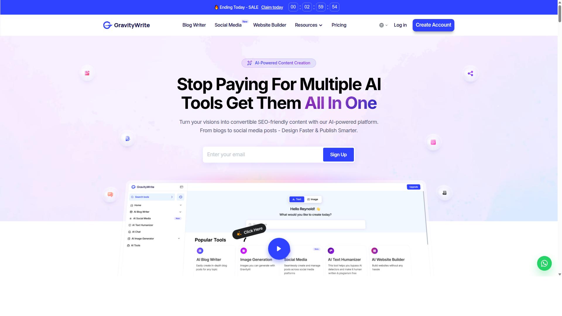 GravityWrite website